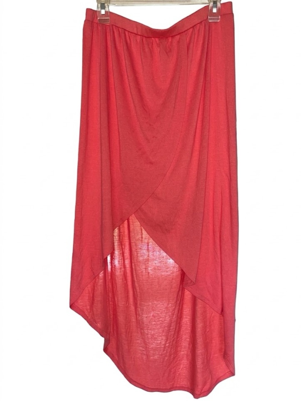 Just be… Coral High-Low Wrap-Style Women's Skirt in Large